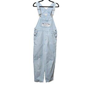 Christopher & Banks Denim Vintage Light Wash Snowman Relaxed Baggy Coveralls